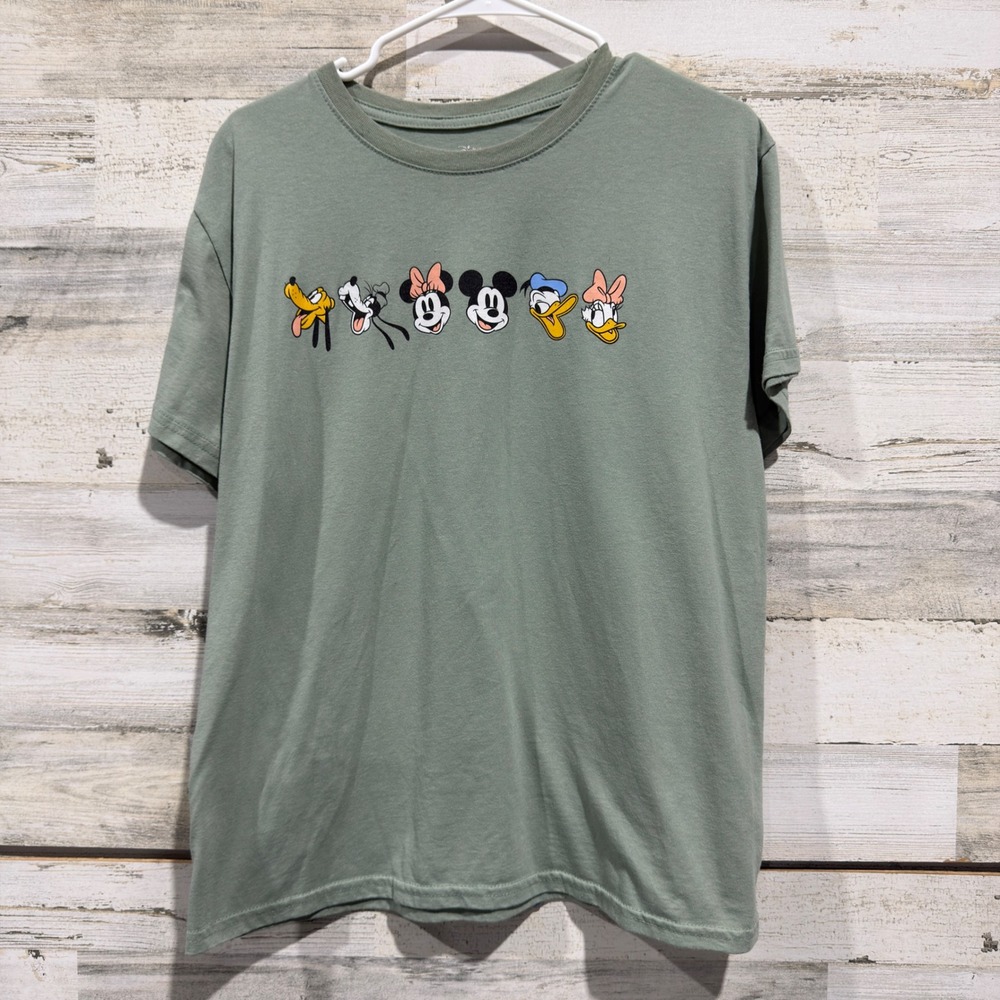 Disney Graphic T-Shirt Women XXL Green Mickey Friends Disneycore GUC